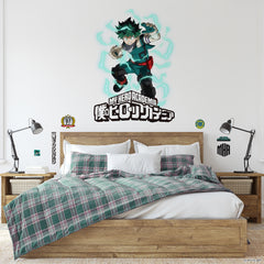 My Hero Academia Deku Wall Decals in a room setting