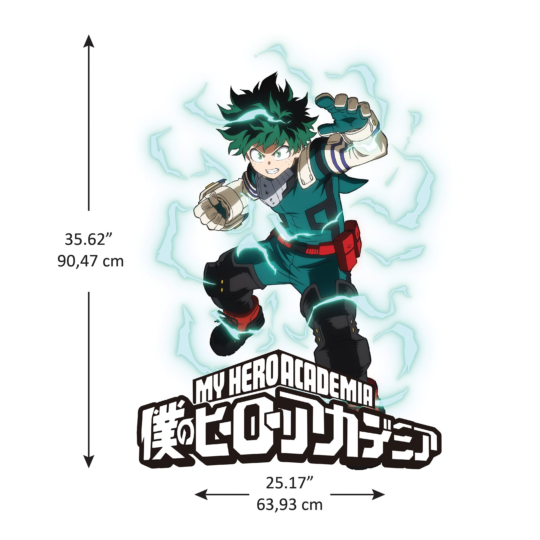My Hero Academia Deku Wall Decals - dimensions