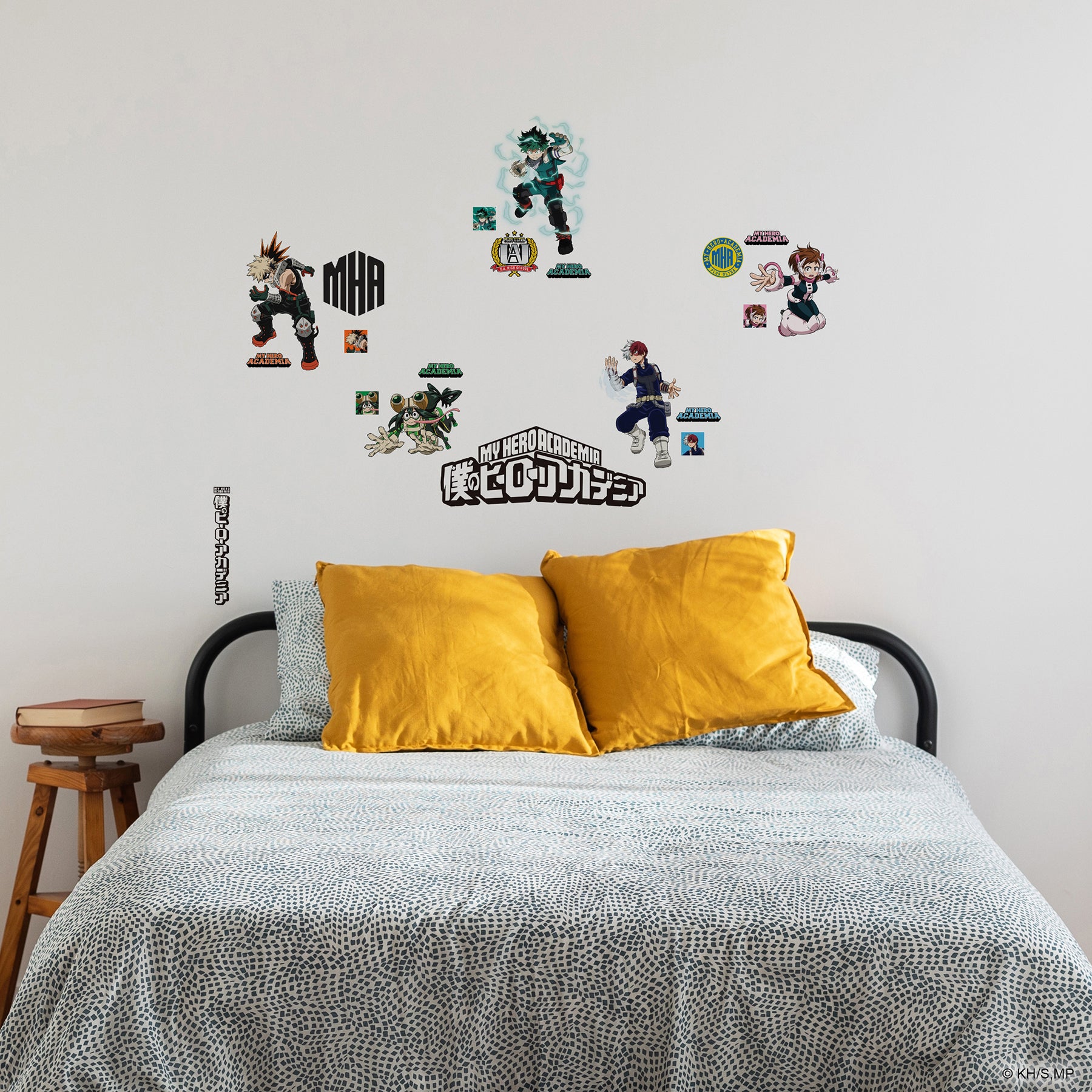 My Hero Academia Wall Decals in a room setting