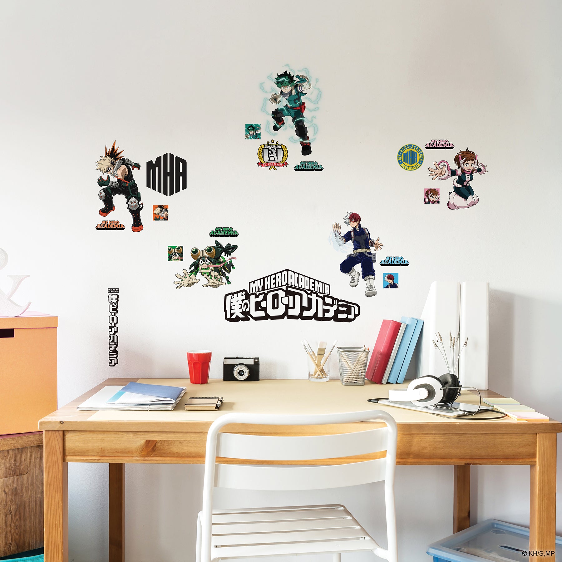My Hero Academia Wall Decals in a room setting