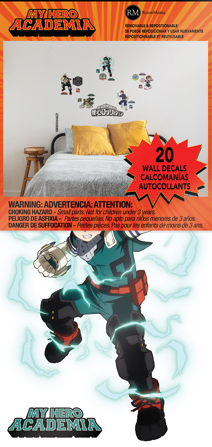 My Hero Academia Wall Decals - packaging