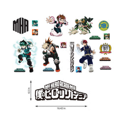 My Hero Academia Wall Decals - dimensions
