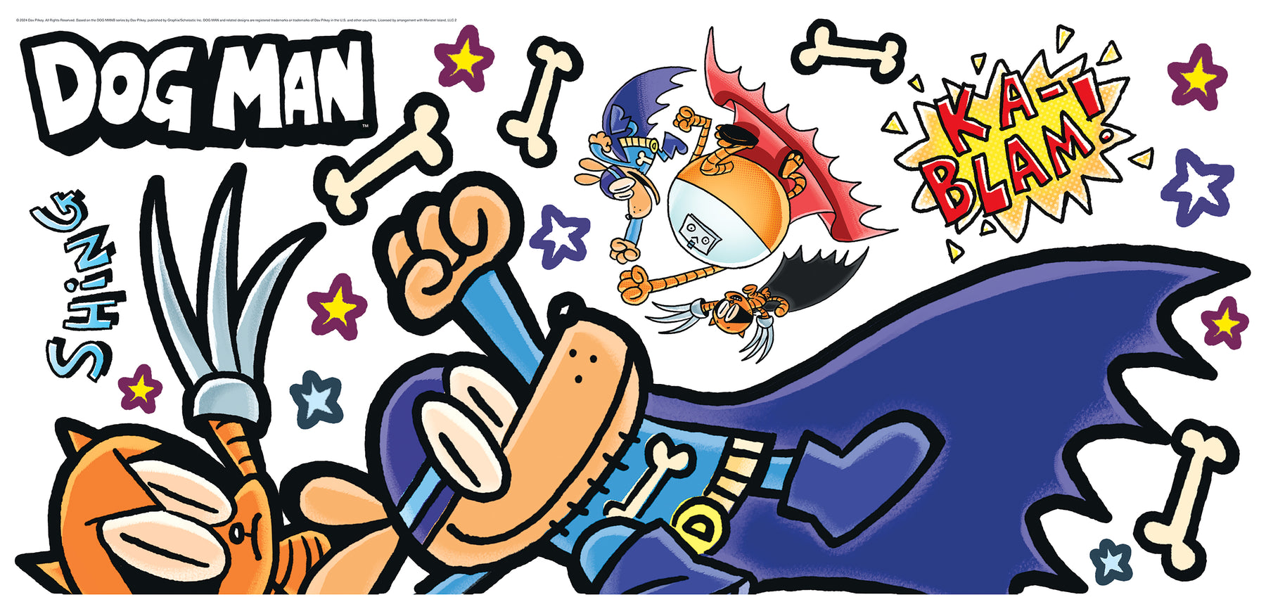 Dog Man Supa Buddies Wall Decals - panels
