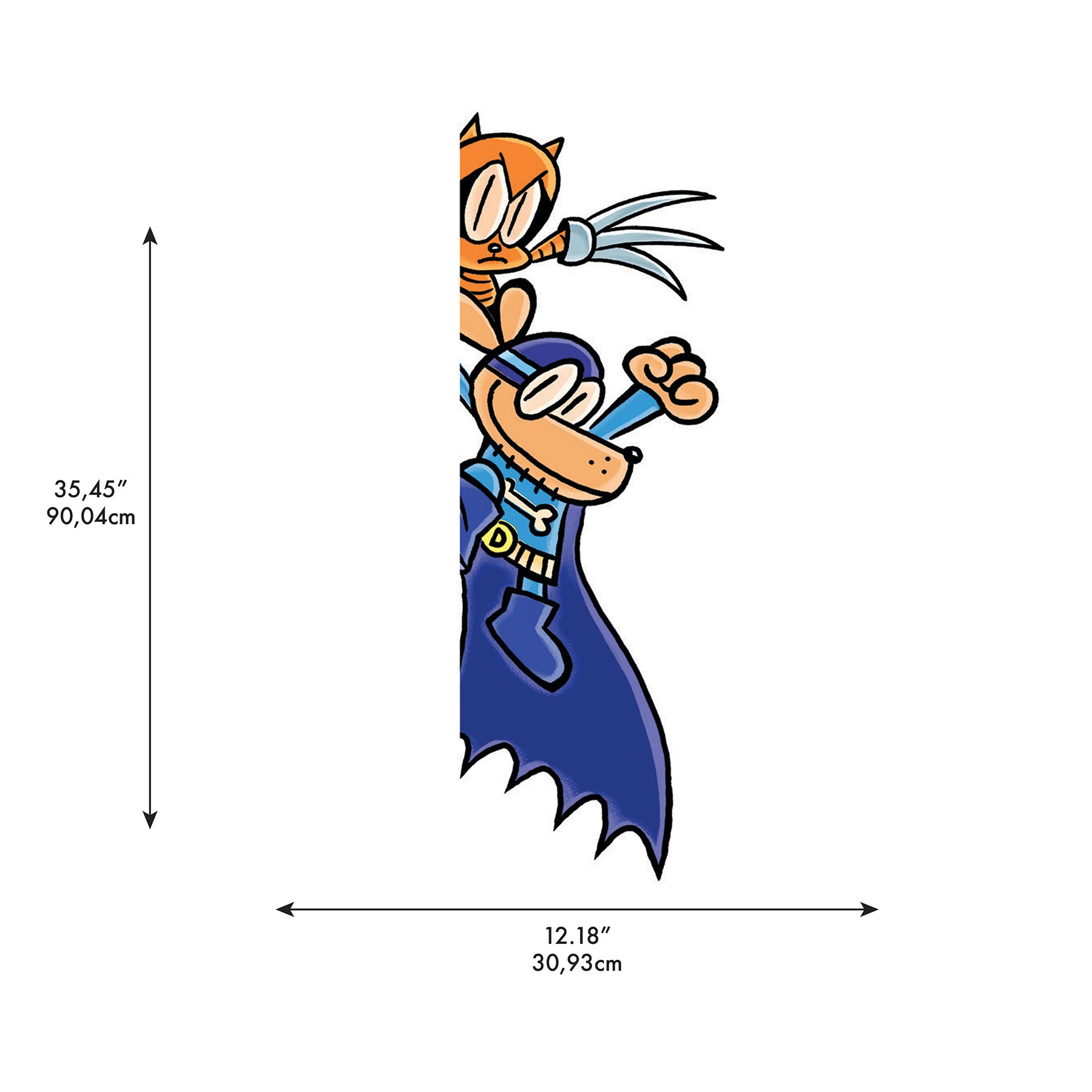 Dog Man Supa Buddies Wall Decals - dimensions