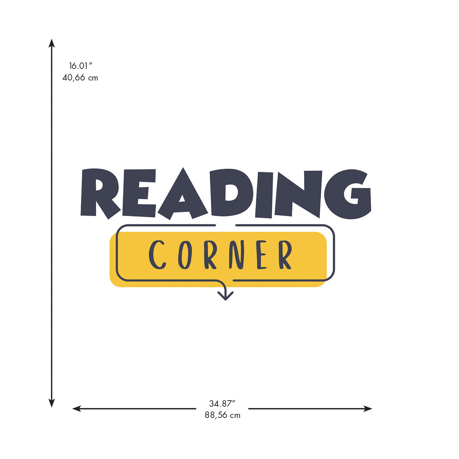 Reading Corner Wall Decals - dimensions