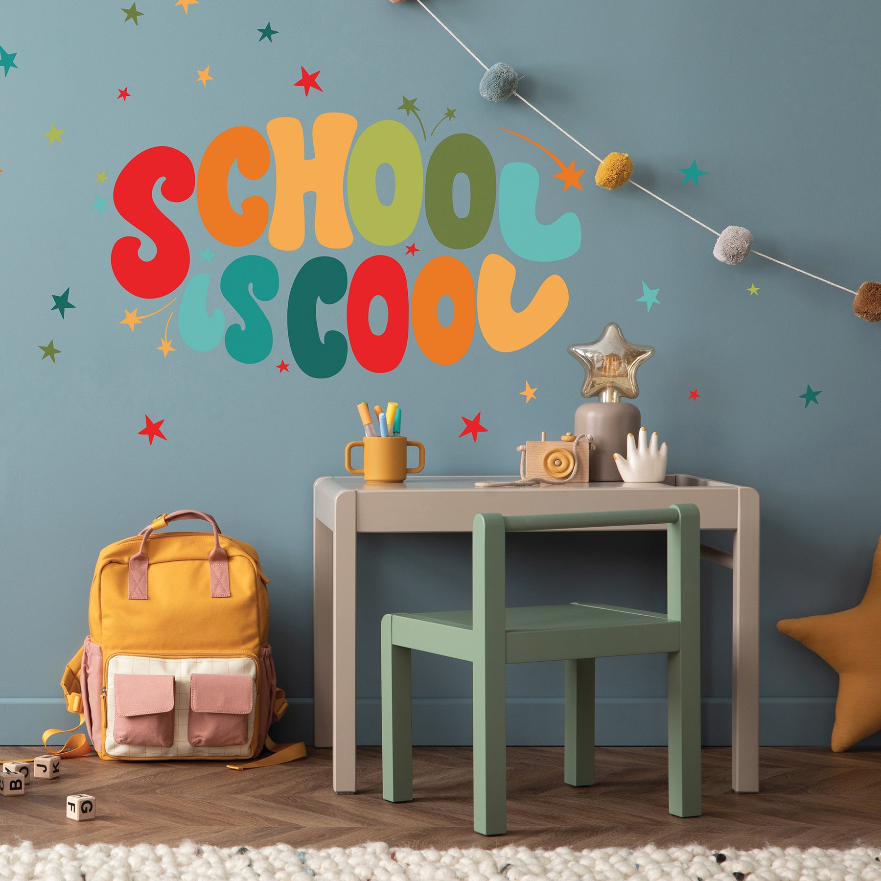 School is Cool Wall Decals in a room setting