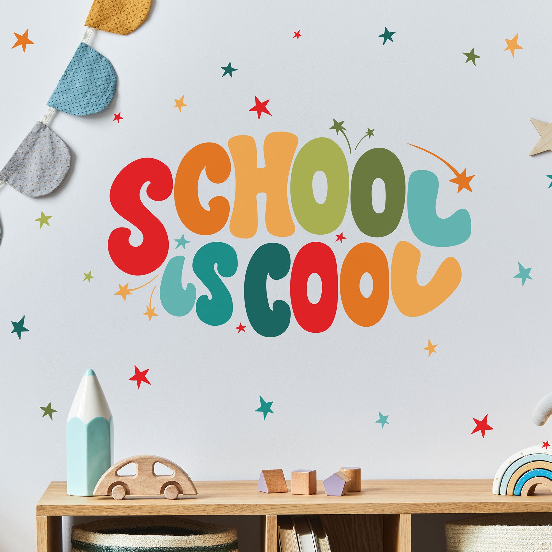 School is Cool Wall Decals in a room setting