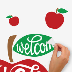Back to School Apple Wall Decals - how to peel