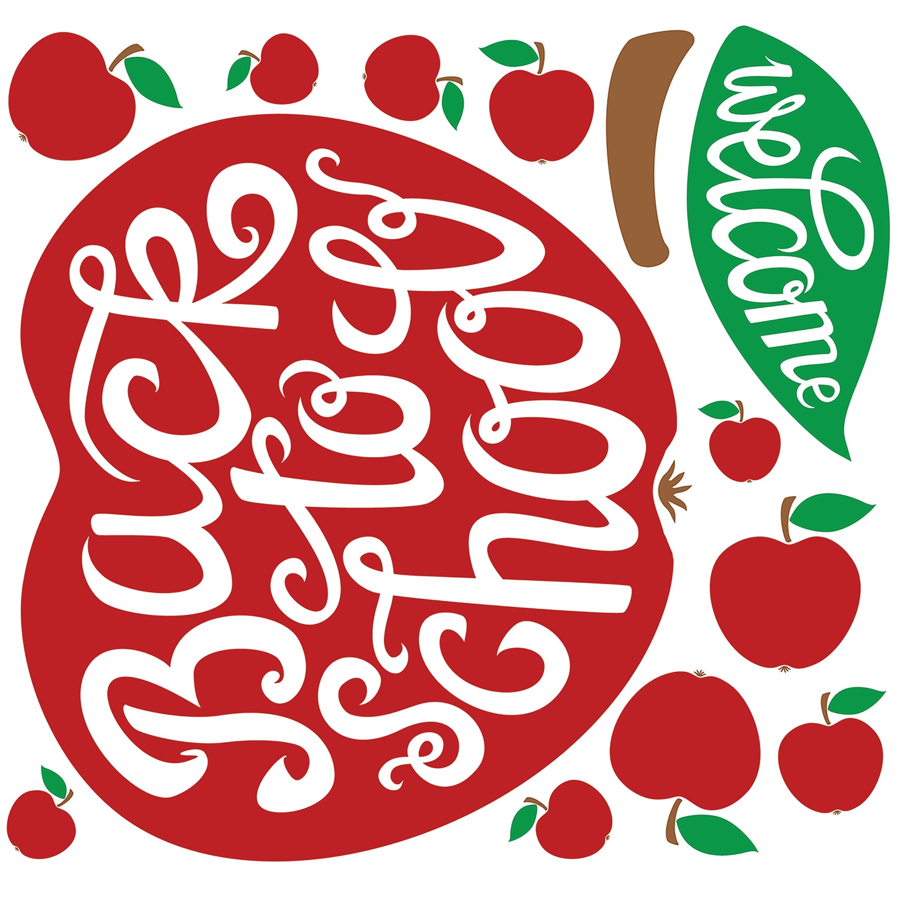 Back to School Apple Wall Decals - panels