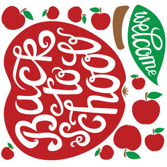 Back to School Apple Wall Decals - panels