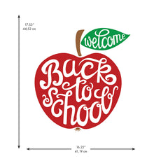 Back to School Apple Wall Decals - dimensions