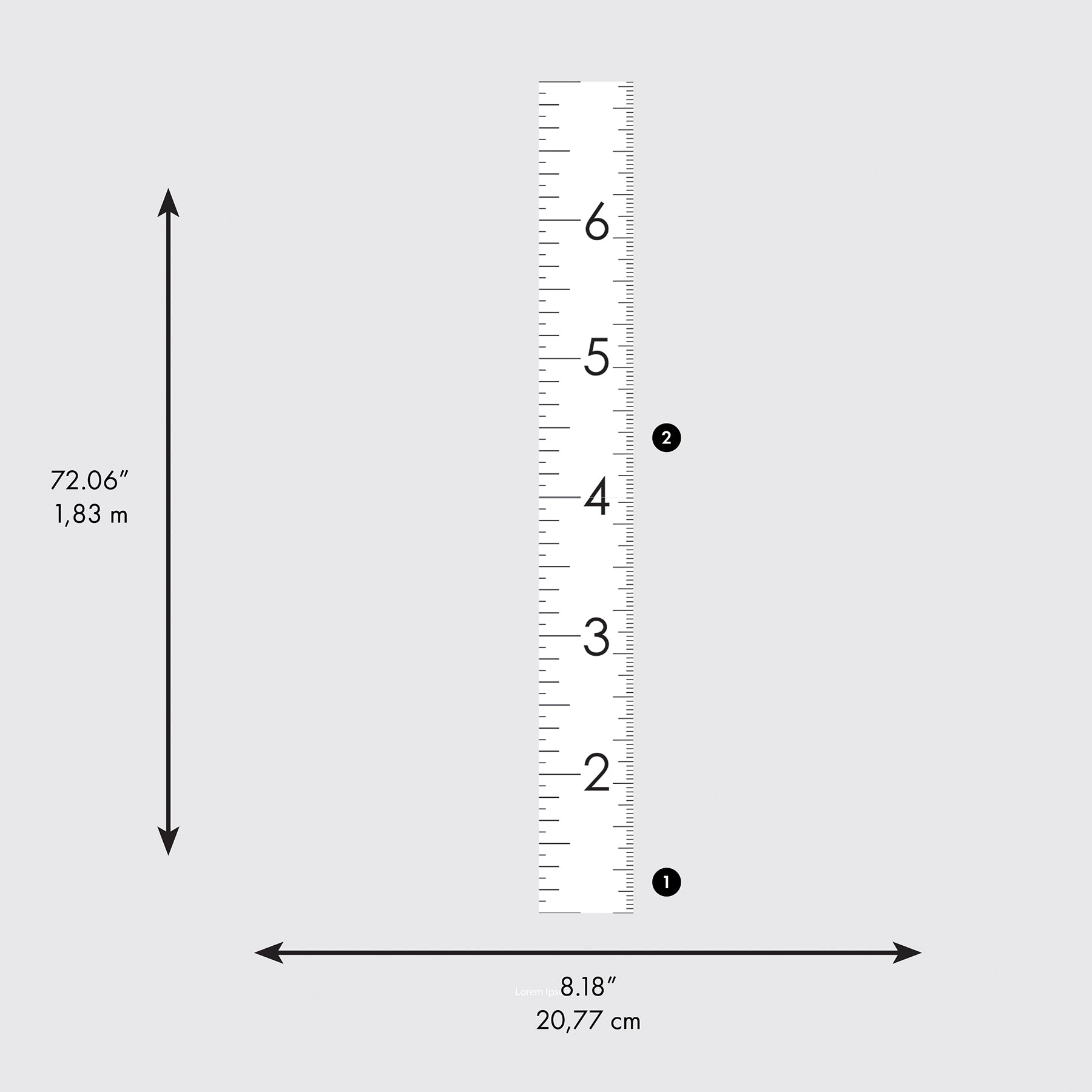 Modern Wall Decals - dimensions
