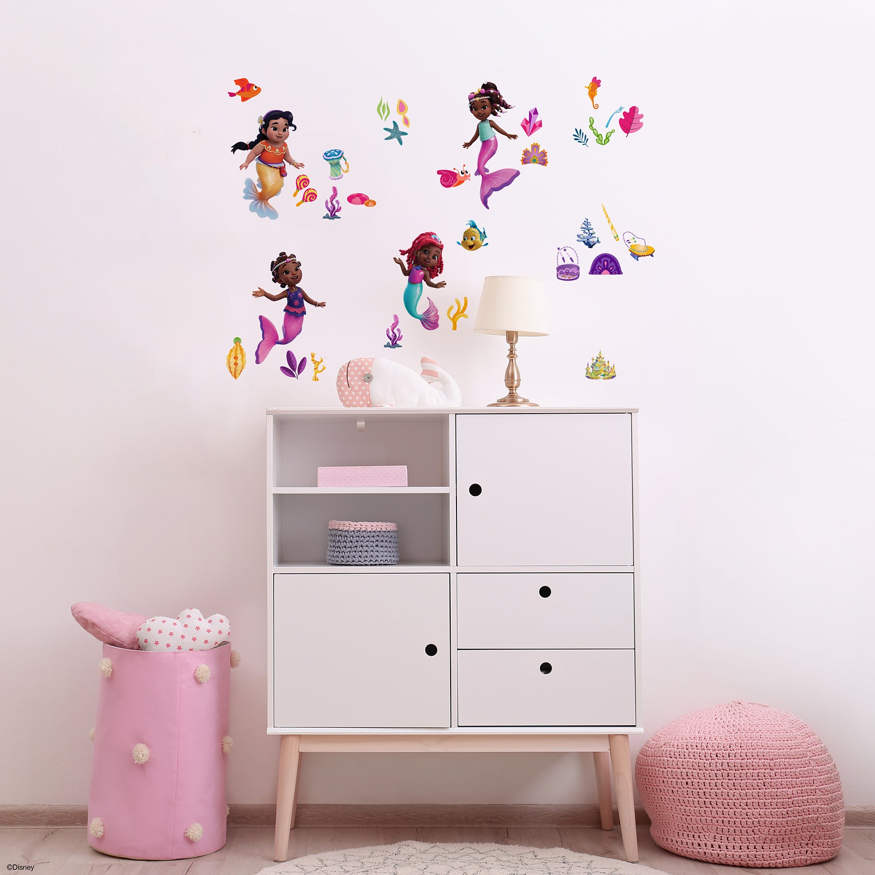 Disney Junior Ariel & Friends Wall Decals in a room setting