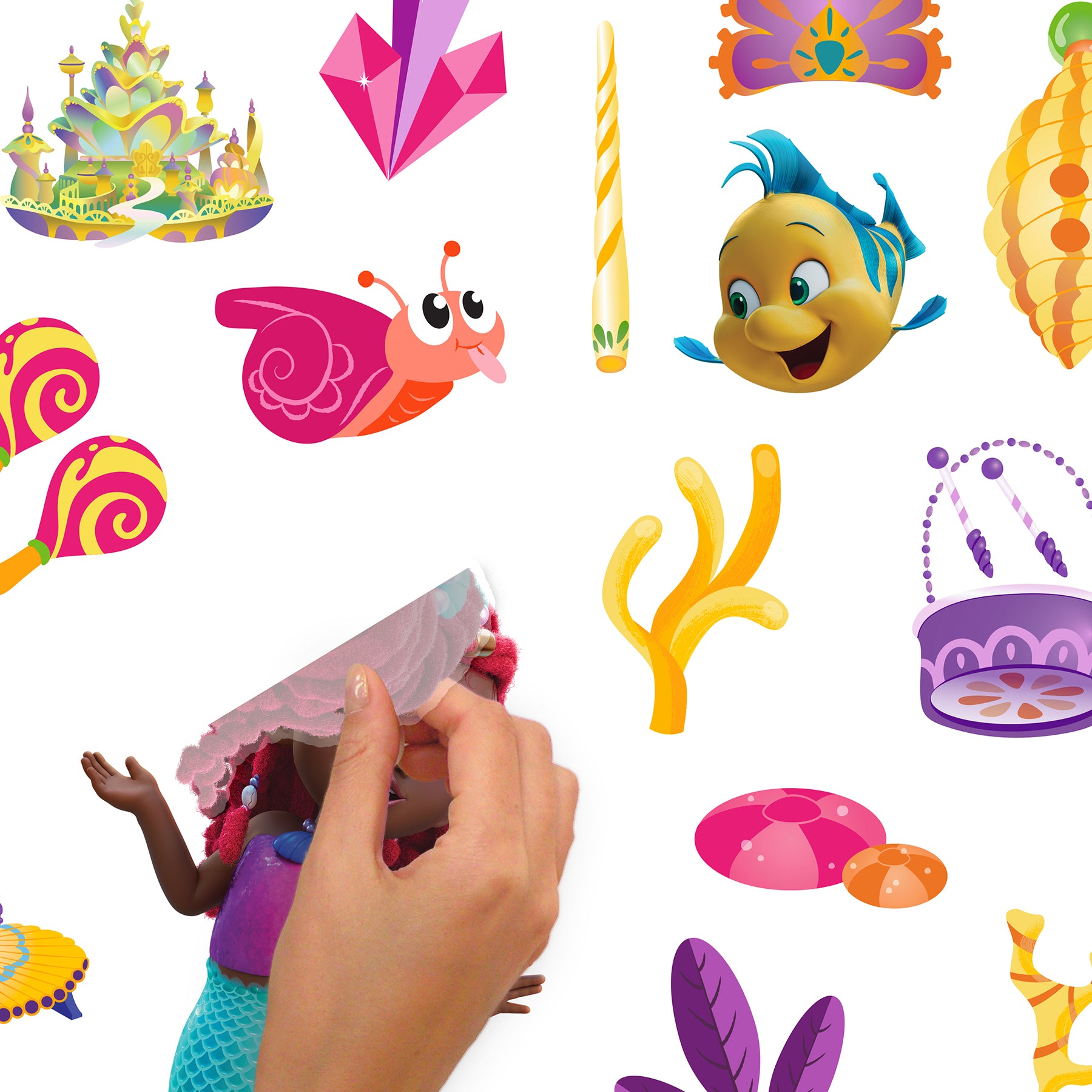 Disney Junior Ariel & Friends Wall Decals - peel and stick application