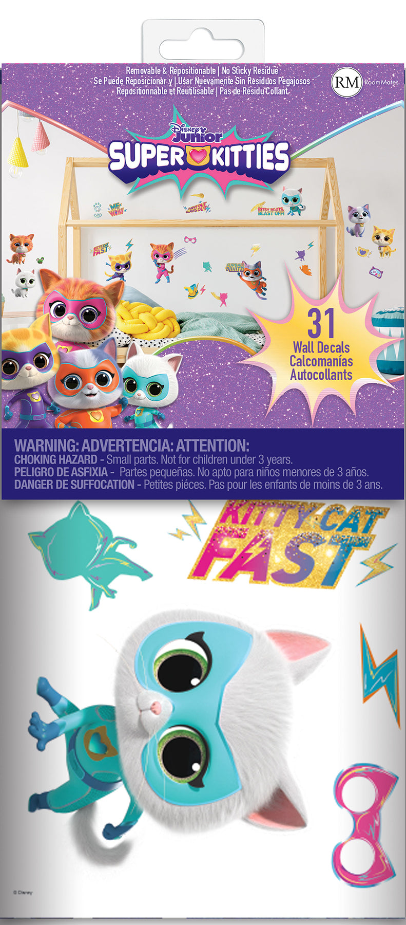 Disney Jr SuperKitties Wall Decals - packaging