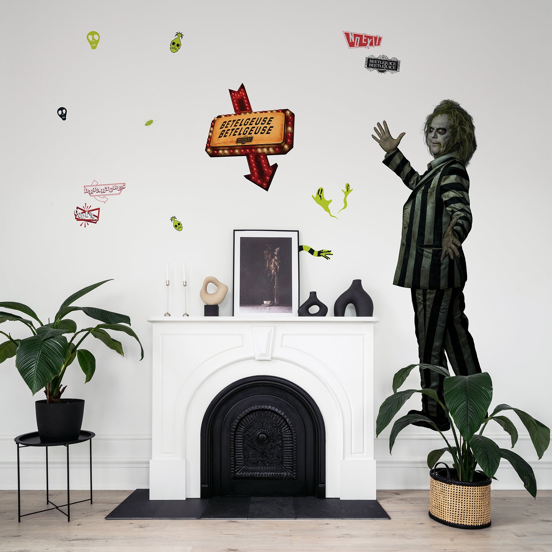 Beetlejuice Wall Decals in a room setting