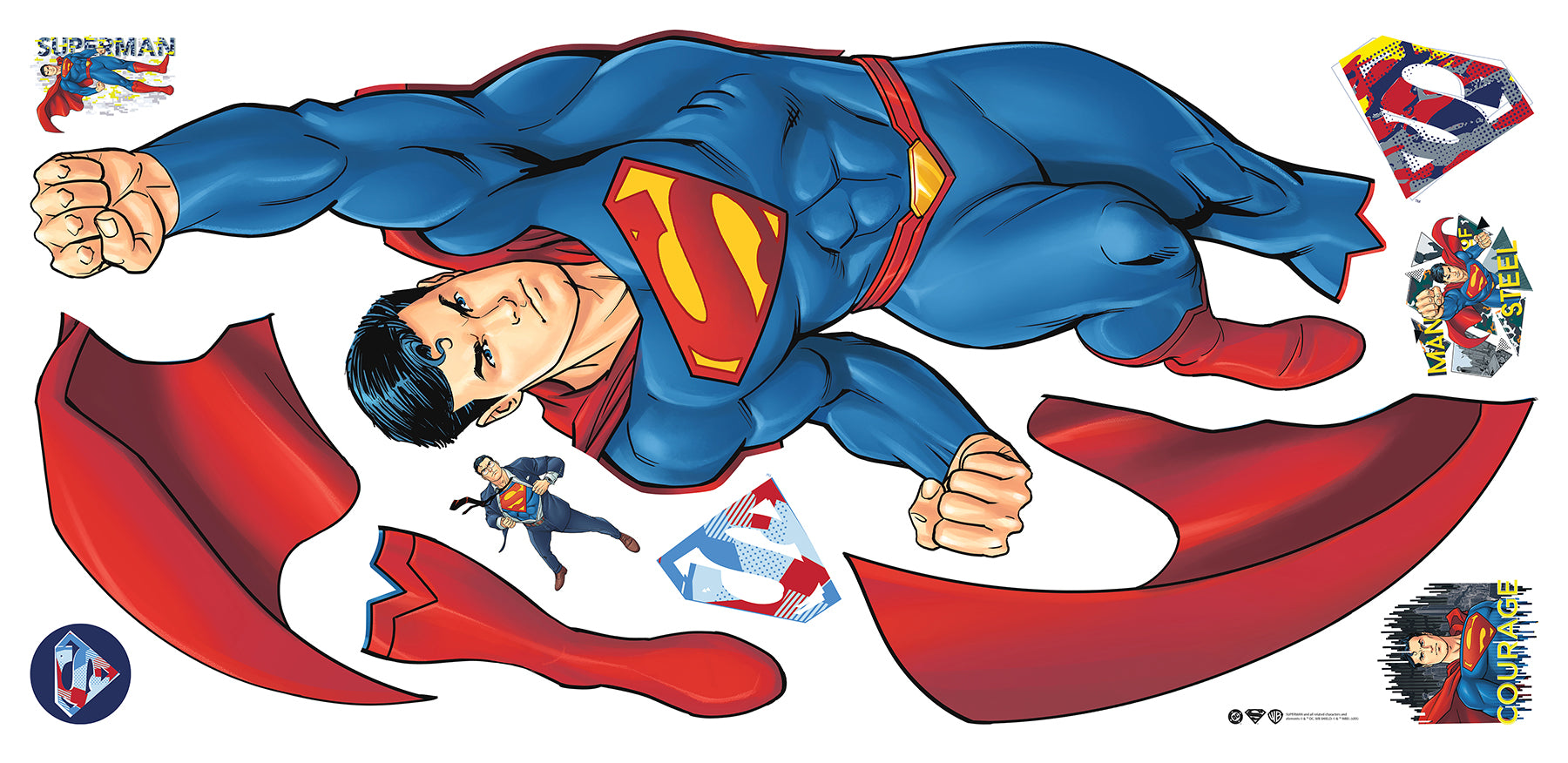 Superman Global Hero Peel and Stick Wall Decals - panels