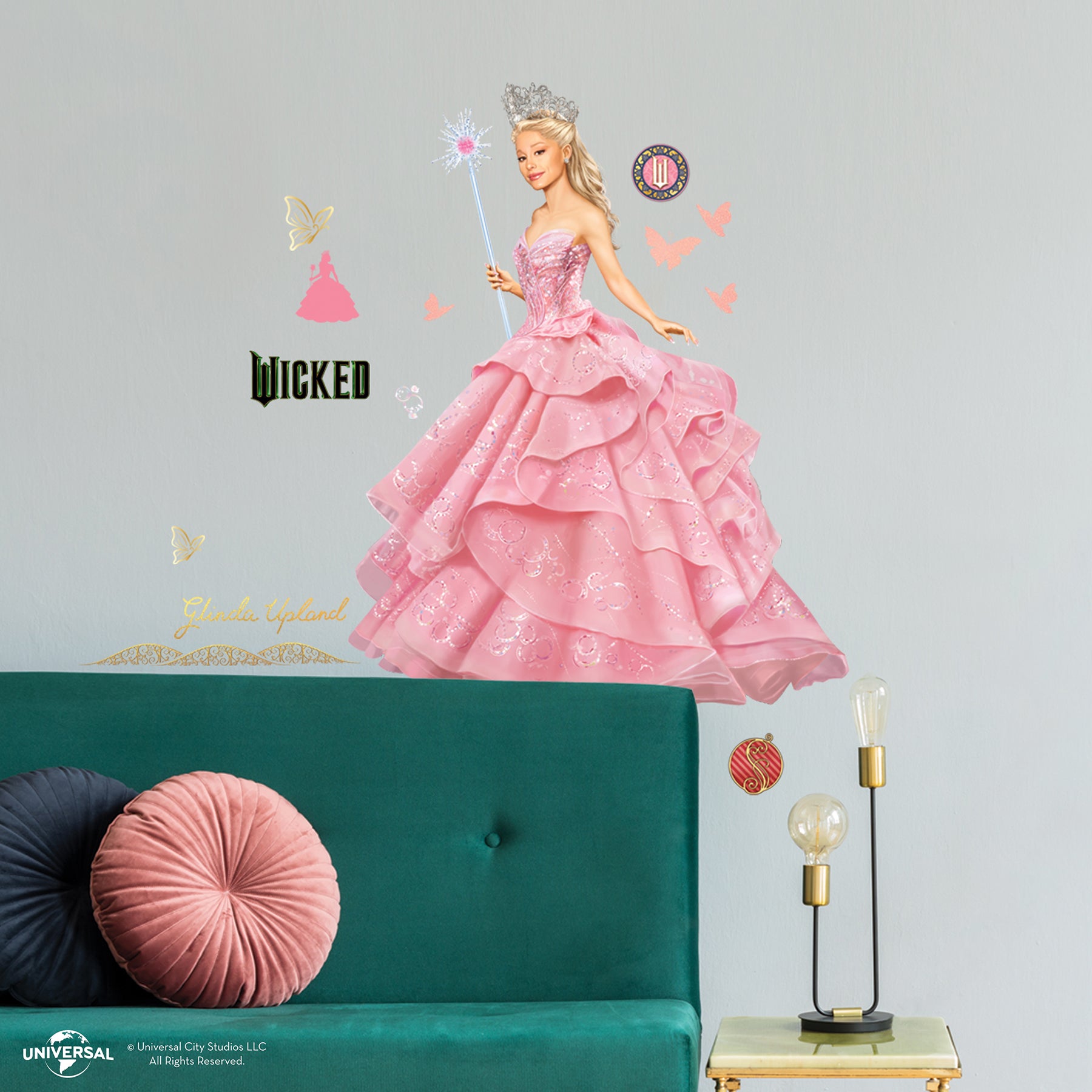 Wicked Glinda Wall Quotes in a room setting