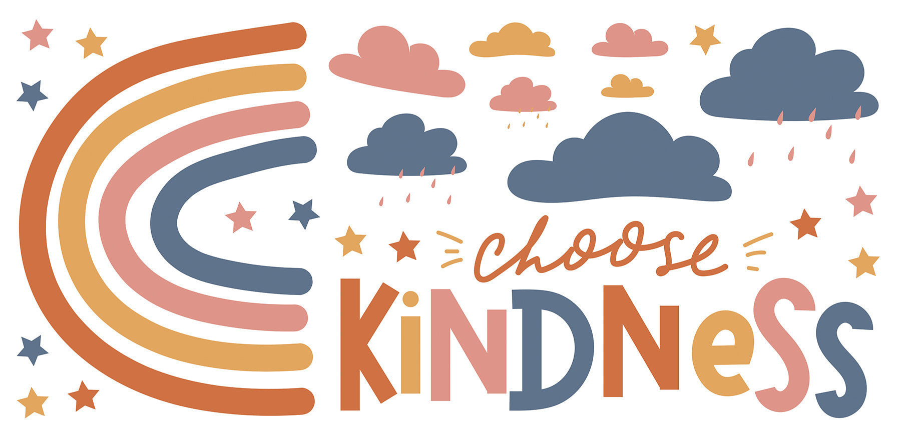 Choose Kindness Rainbow Wall Quotes - panels