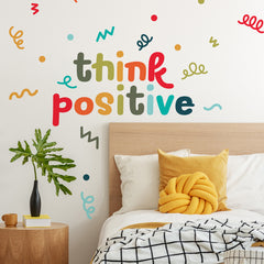 Think Positive Wall Quotes in a room setting