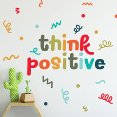 Think Positive Wall Quotes in a room setting
