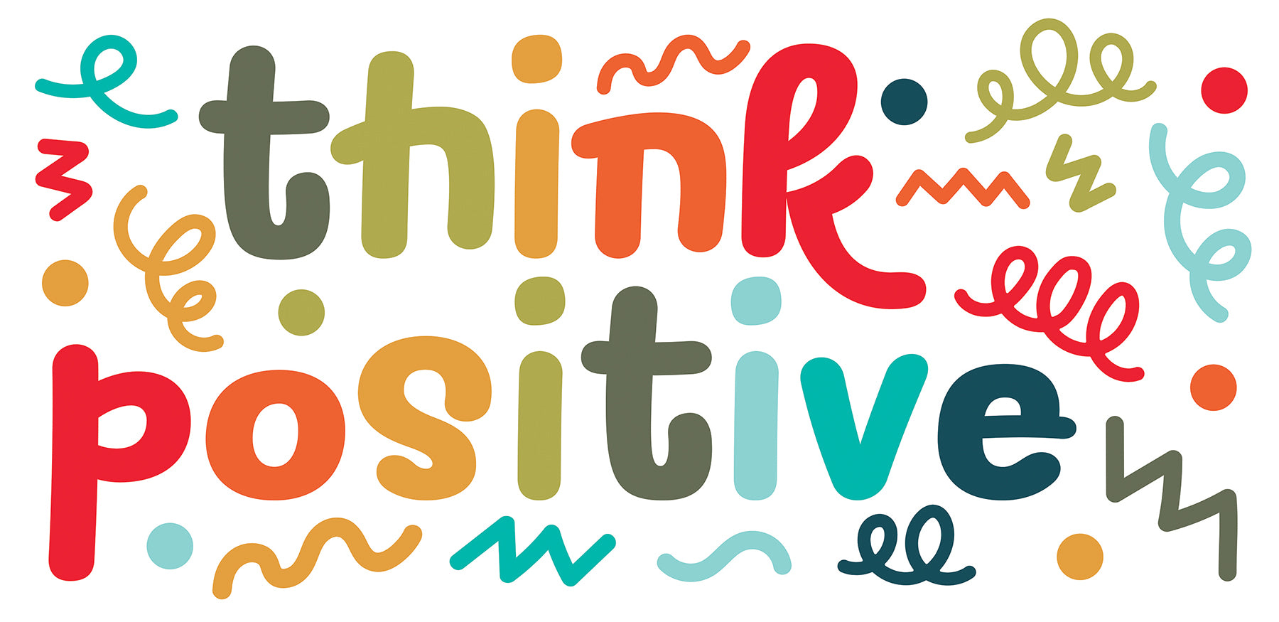 Think Positive Wall Quotes - panels