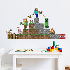 Minecraft Blocks Build Your Own Wall Decals in a room setting