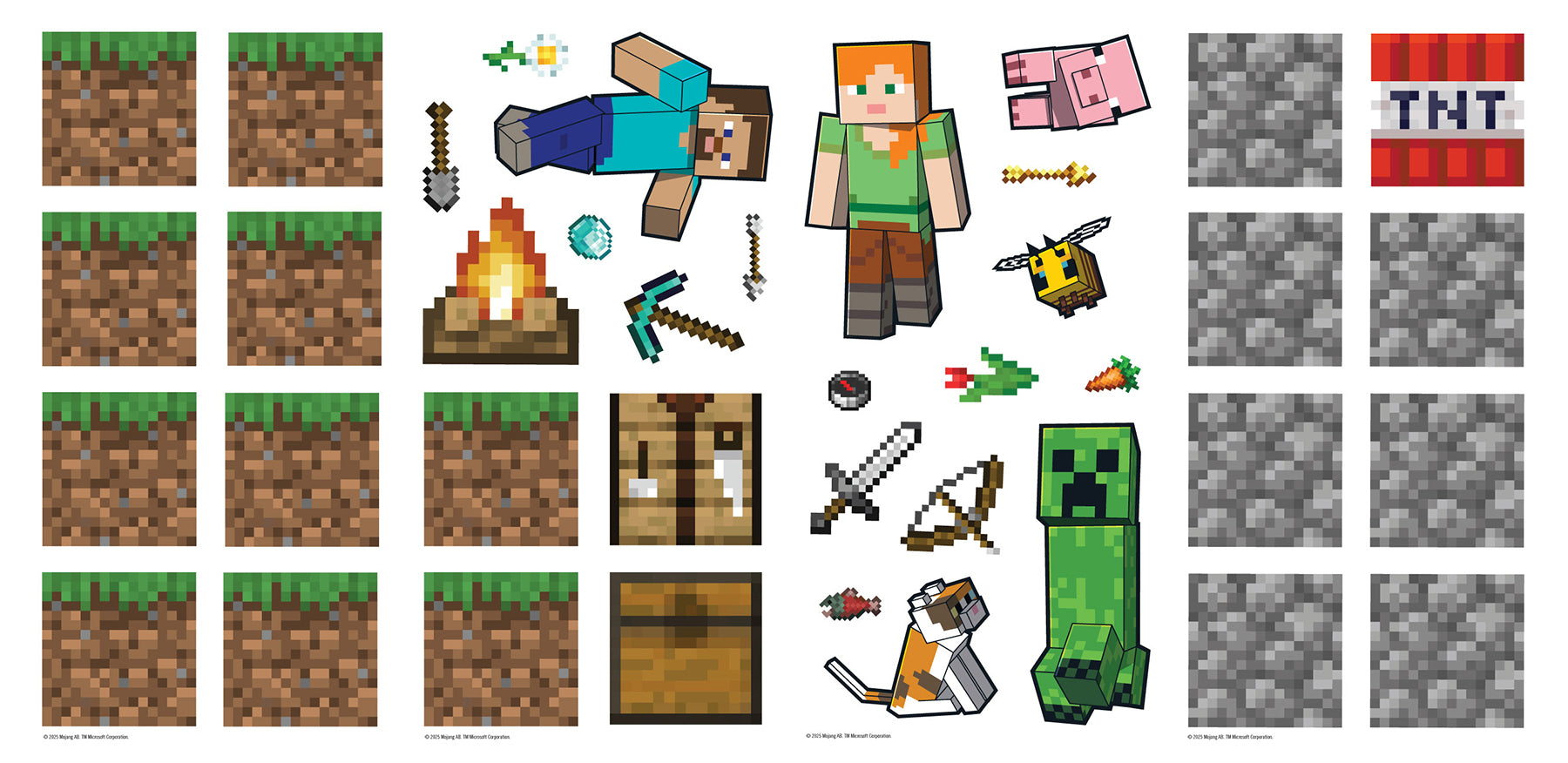 Minecraft Blocks Build Your Own Wall Decals - panels