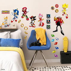 Sonic The Hedgehog Wall Decals in a room setting
