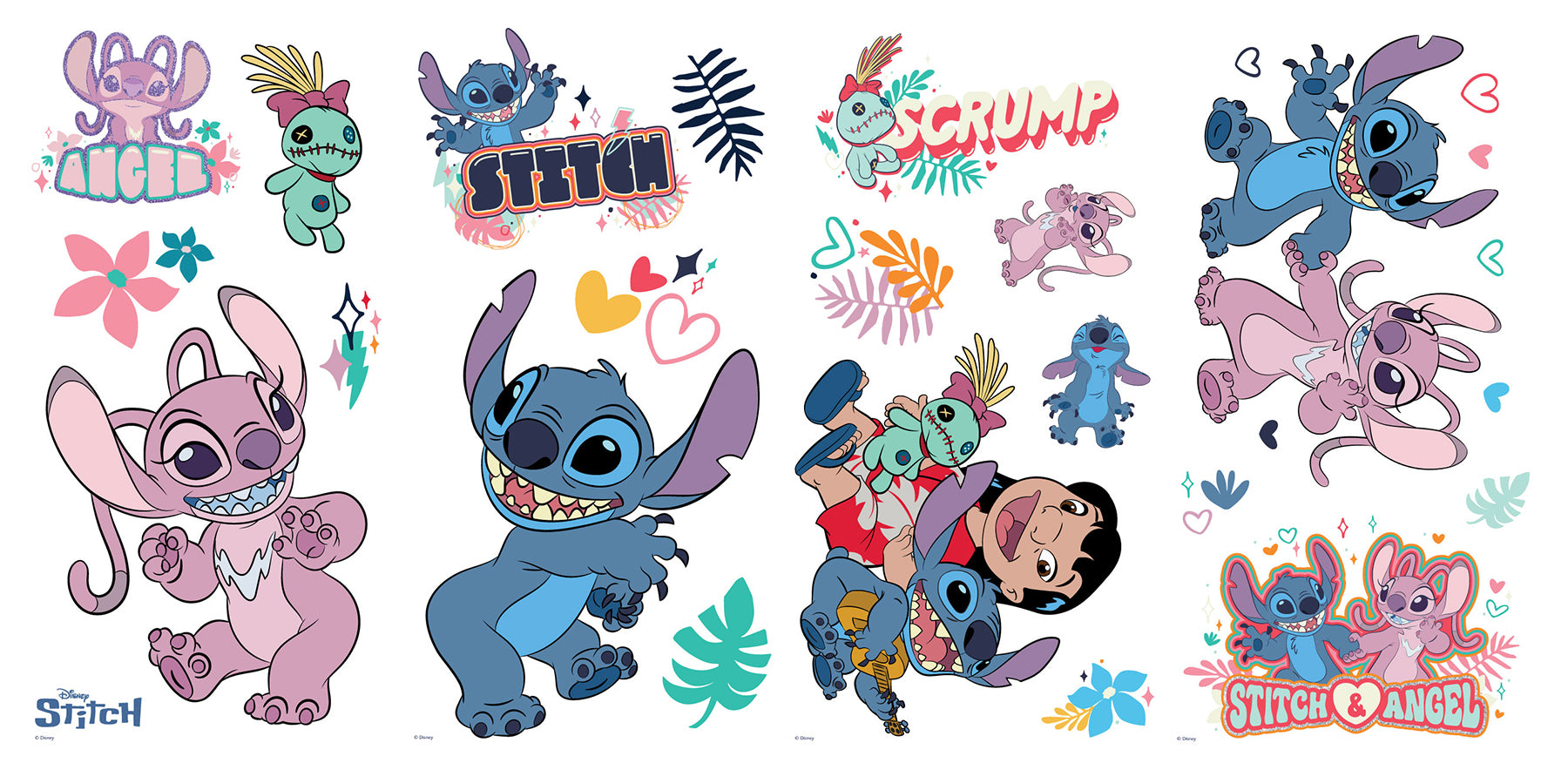 Disney Stitch & Angel Wall Decals - panels
