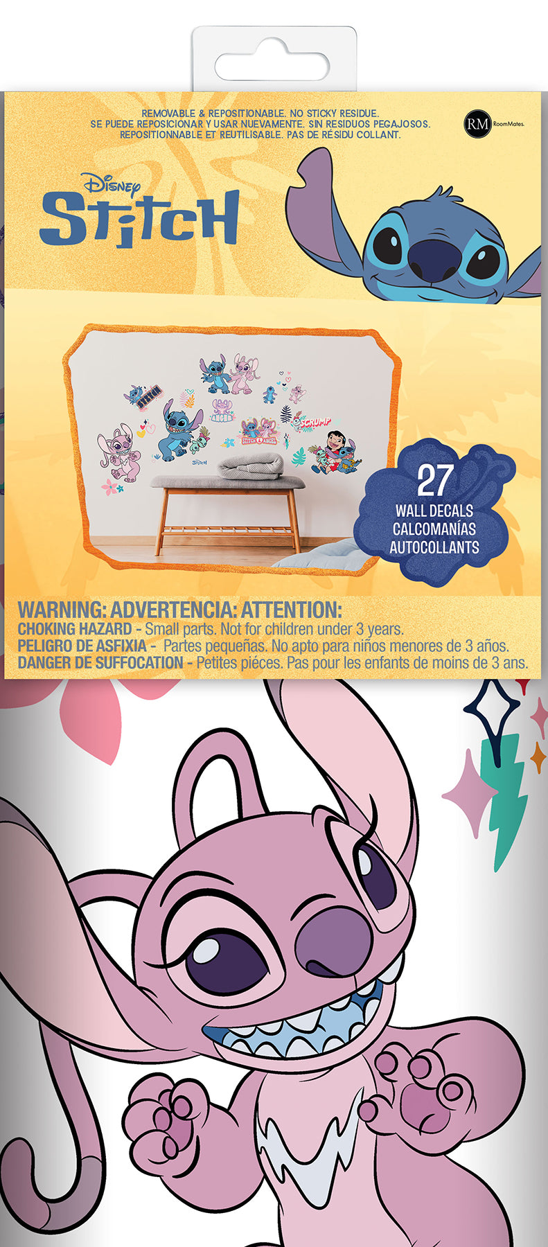 Disney Stitch & Angel Wall Decals - packaging