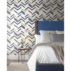 Chevron Stripe Peel and Stick Wallpaper in a room setting