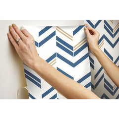 Chevron Stripe Peel and Stick Wallpaper - how to stick