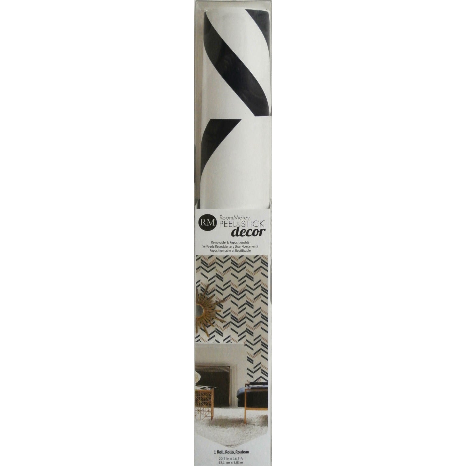 Chevron Stripe Peel and Stick Wallpaper - packaging