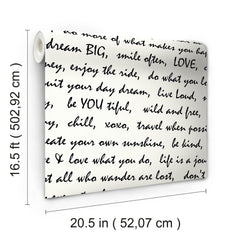 Dream Big Script Peel and Stick Wallpaper - dimensions