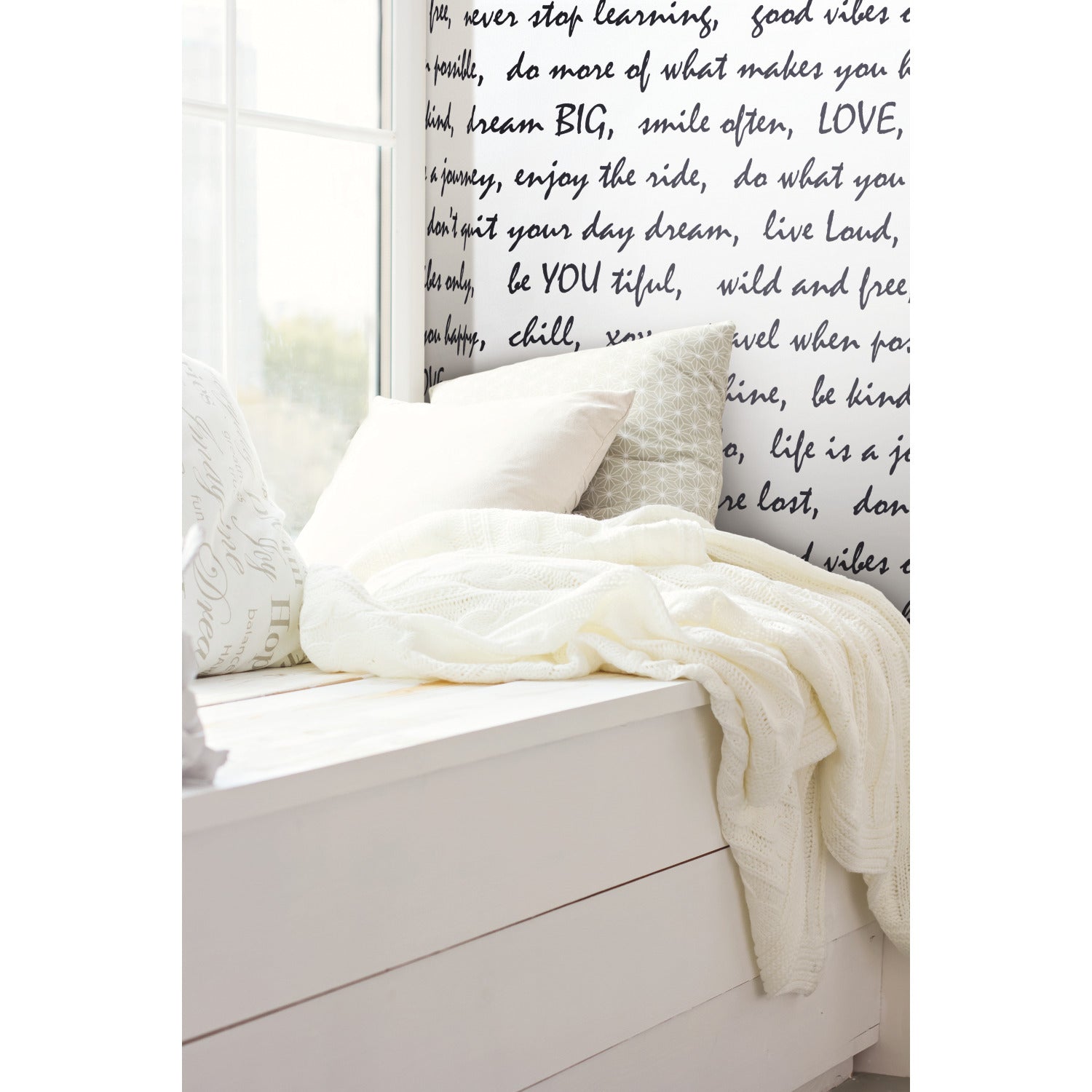 Dream Big Script Peel and Stick Wallpaper in a room setting