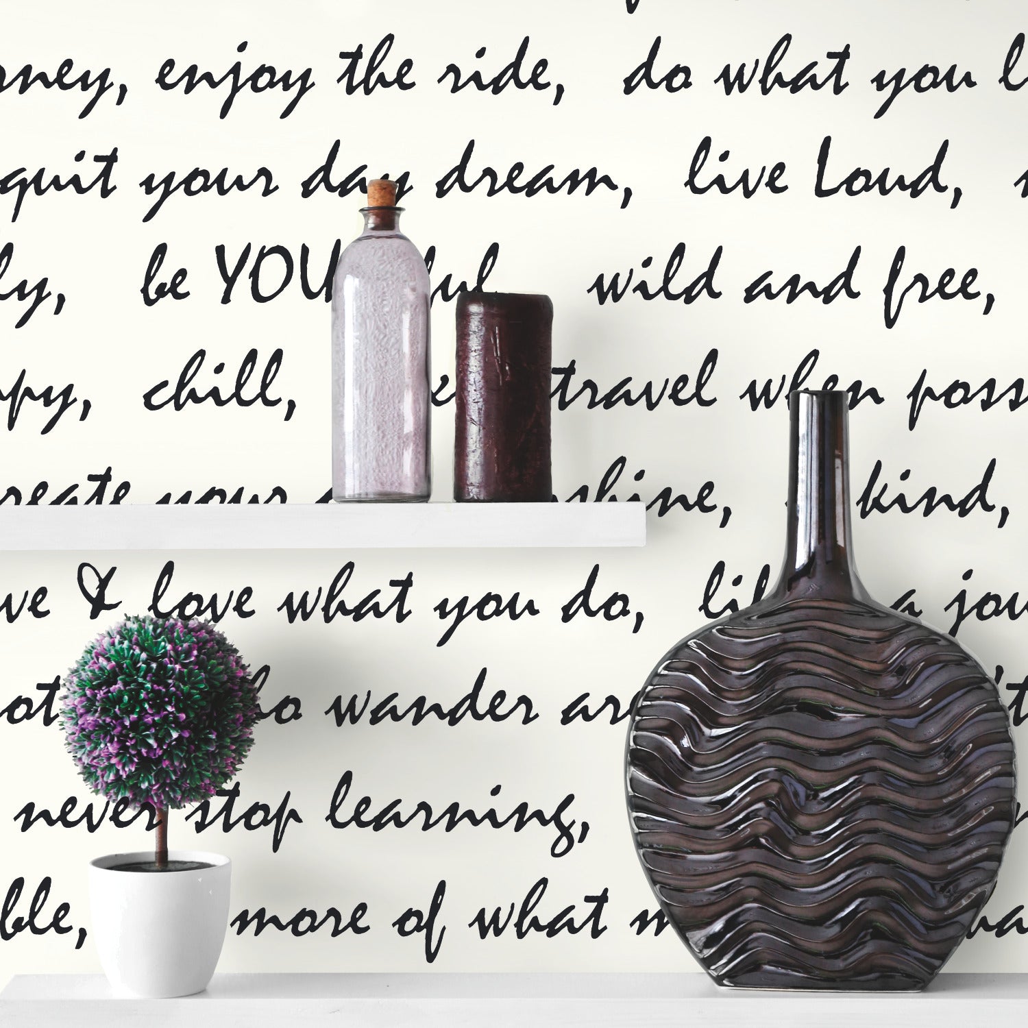 Dream Big Script Peel and Stick Wallpaper in a room setting
