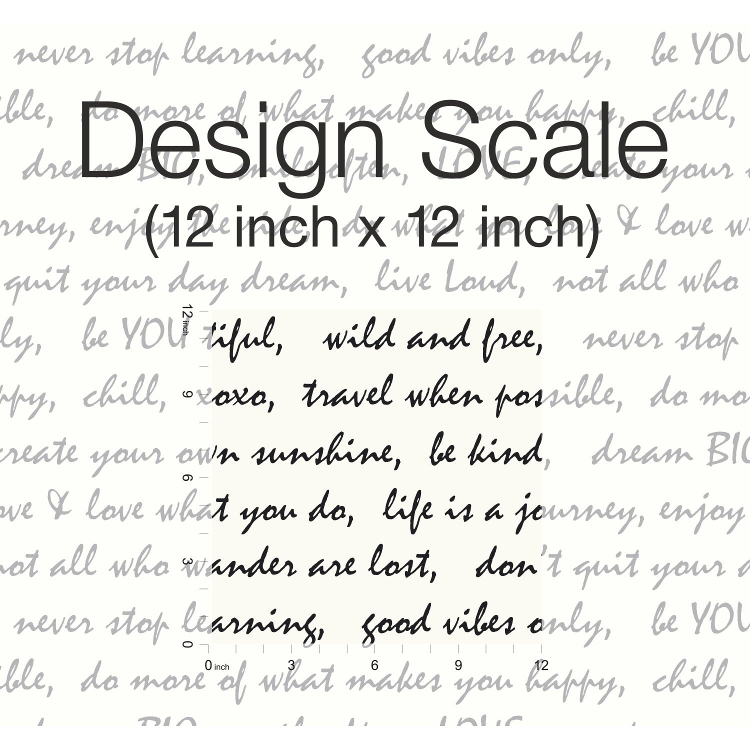 Dream Big Script Peel and Stick Wallpaper pattern close-up