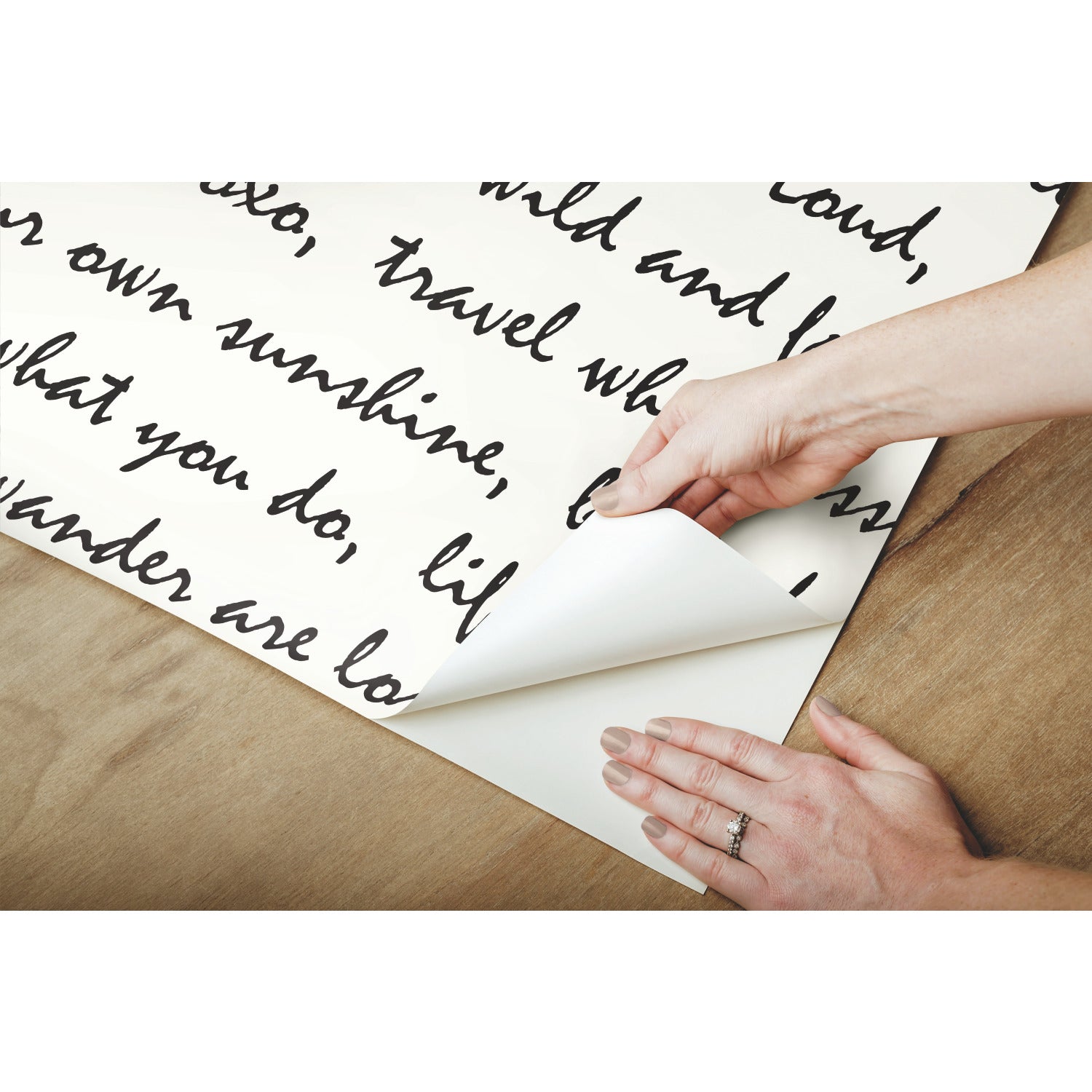 Dream Big Script Peel and Stick Wallpaper - how to peel