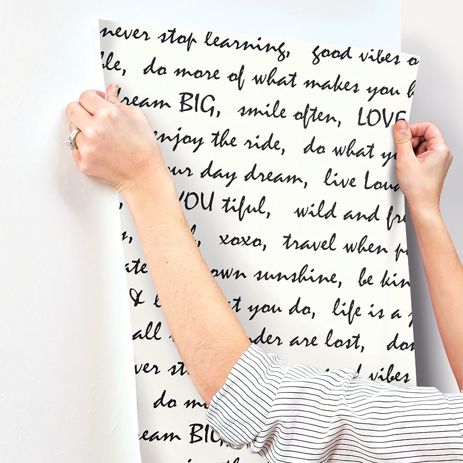 Dream Big Script Peel and Stick Wallpaper - how to stick