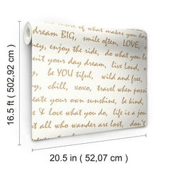 Dream Big Script Peel and Stick Wallpaper - dimensions