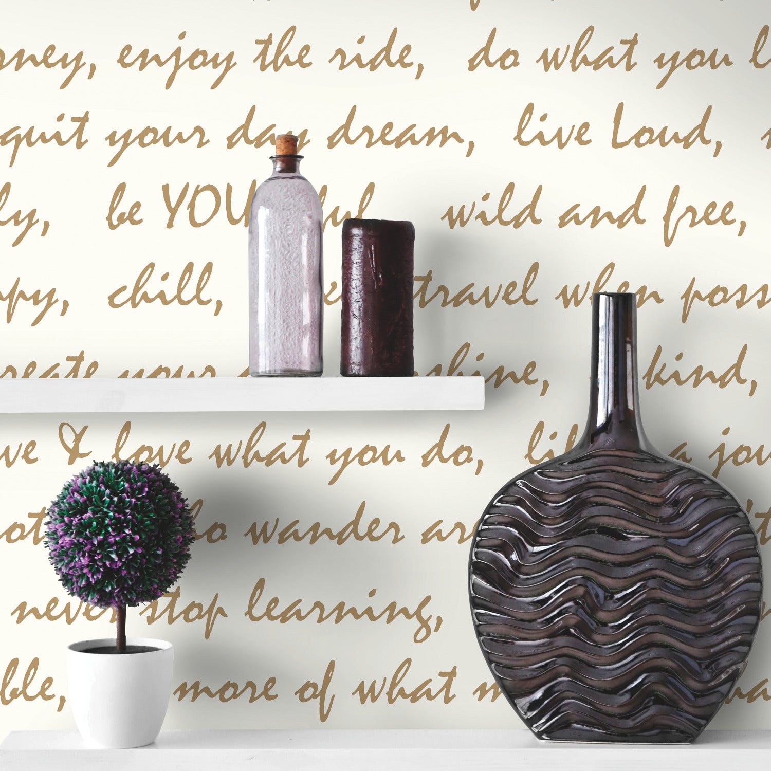 Dream Big Script Peel and Stick Wallpaper in a room setting