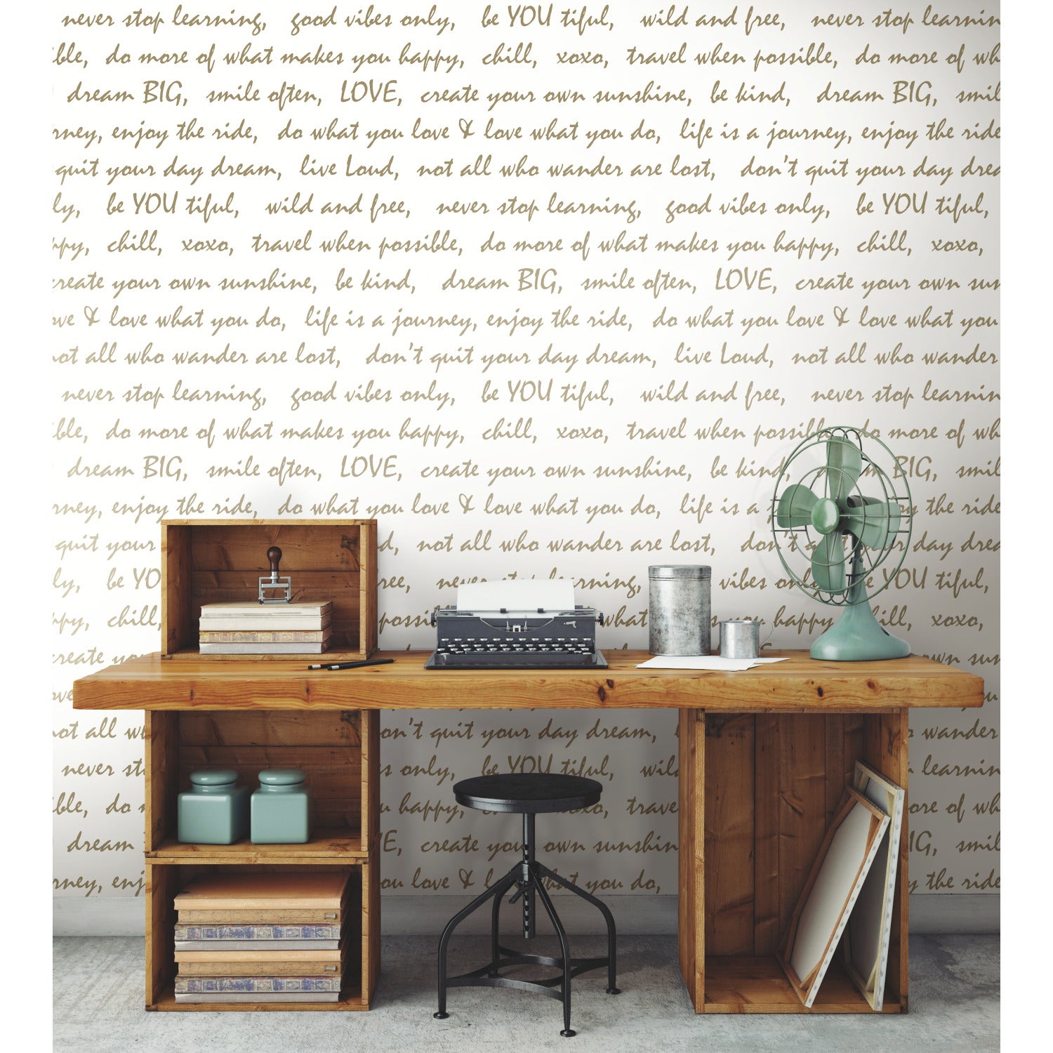 Dream Big Script Peel and Stick Wallpaper in a room setting