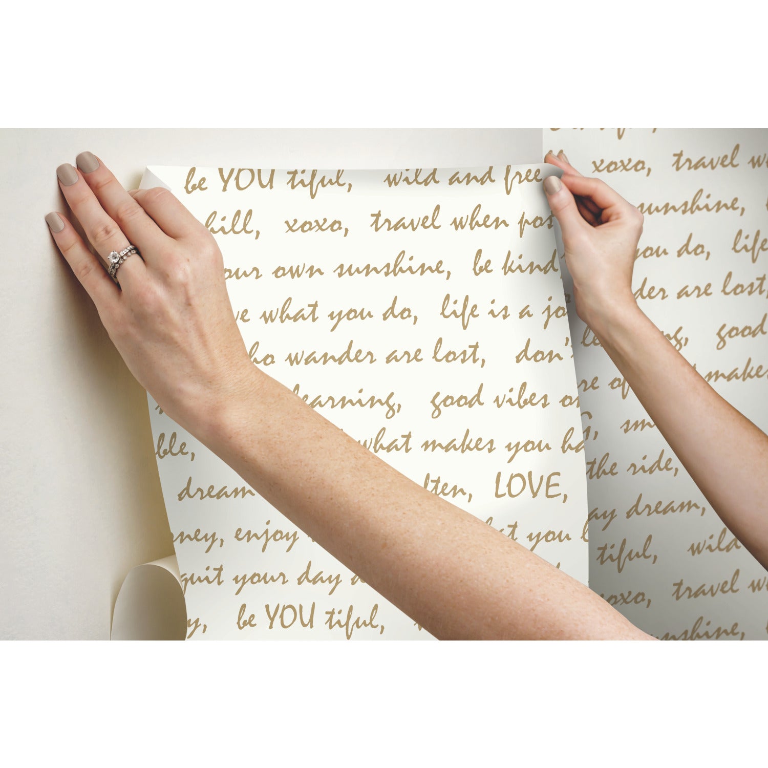 Dream Big Script Peel and Stick Wallpaper - how to stick