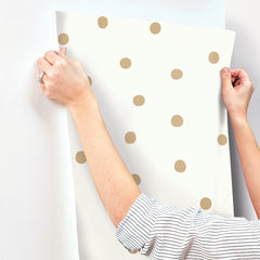 Large Gold Dot Peel and Stick Wallpaper - how to stick