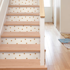 Large Gold Dot Peel and Stick Wallpaper in a room setting