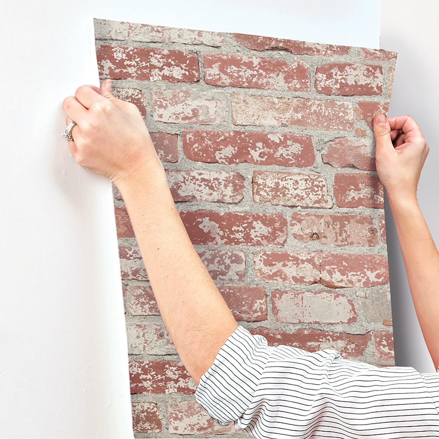 Stuccoed Brick P&S Wallpaper - how to stick