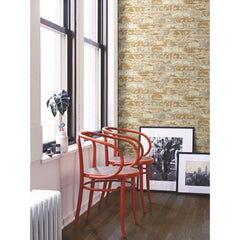 Stuccoed Brick Peel and Stick Wallpaper in a room setting
