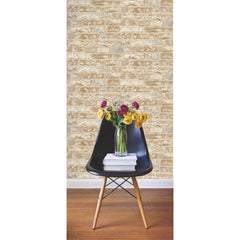 Stuccoed Brick Peel and Stick Wallpaper in a room setting