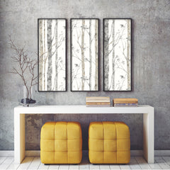Birch Trees Peel and Stick Wallpaper in a room setting